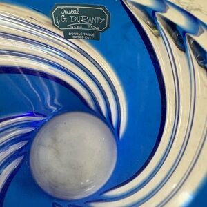 J.G. Durand Cased Cut Crystal Decorative Bowl - Blue